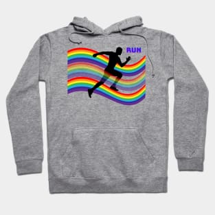 Silhouette sprint on rainbow Hoodie